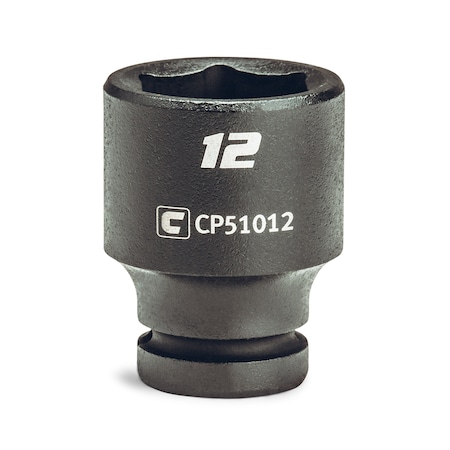 Capri Tools 1/4 in Drive 12 mm 6-Point Metric Shallow Impact Socket CP51012